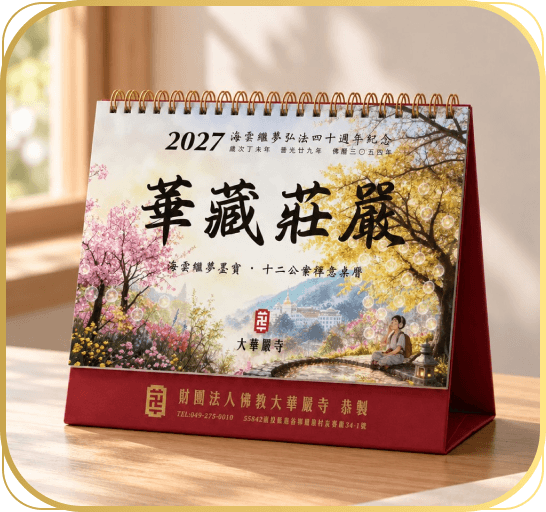 2027《華藏莊嚴》紀念桌曆<br>海雲繼夢法師弘法四十週年<br>十二生肖・禪意公案